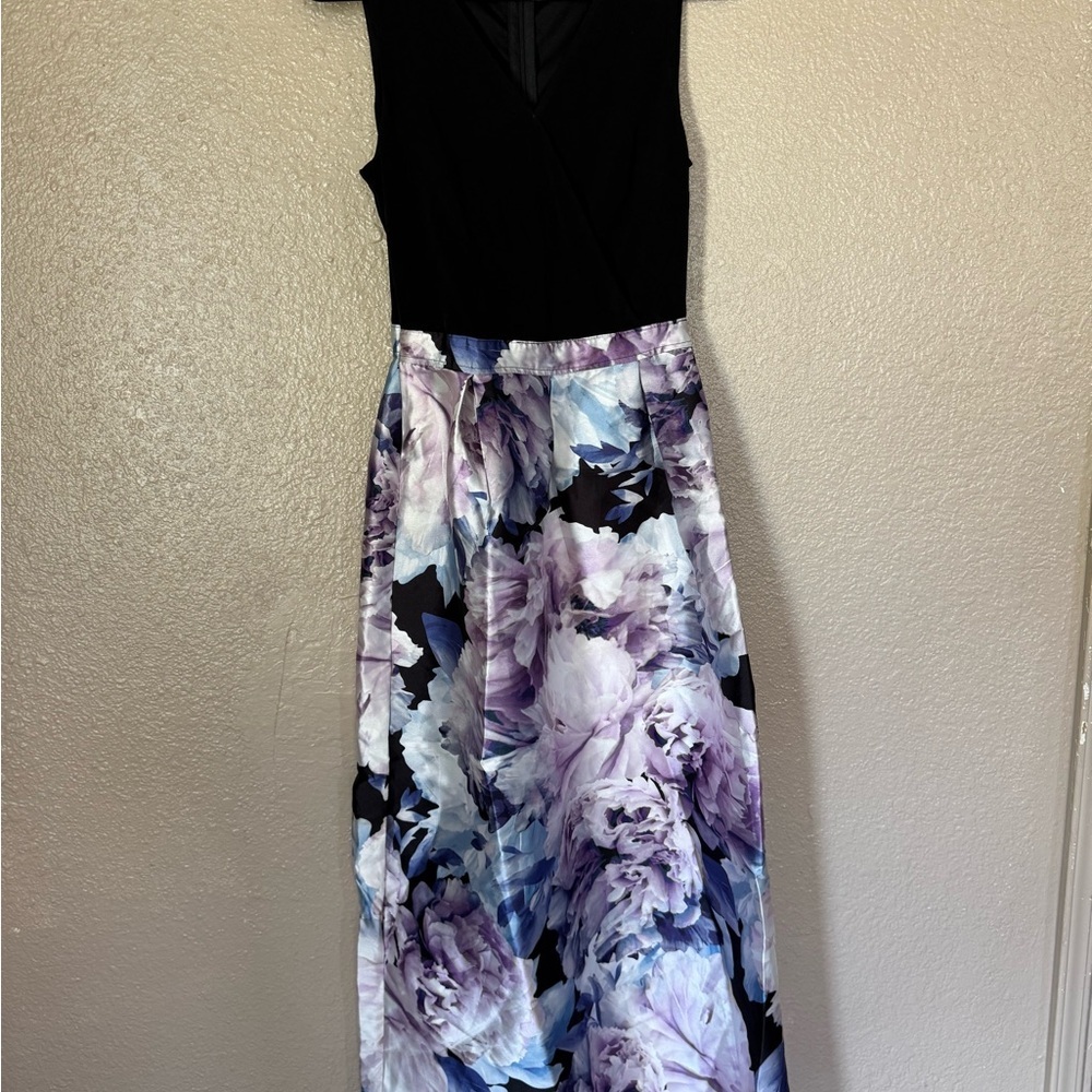 Candie's Black and Purple Floral Maxi Dress